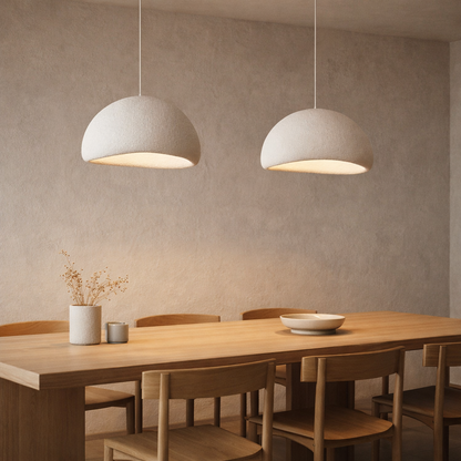 Wabi Sabi Pendant Light | Minimalist Hanging Lamp | Soft Kitchen Dining Lighting