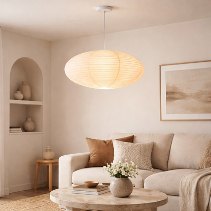 Paper Pendant Light | Minimalist Hanging Lamp | Soft Ambient Ceiling Lighting