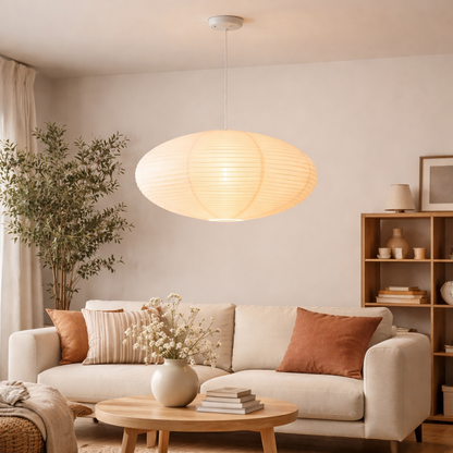 Paper Pendant Light | Minimalist Hanging Lamp | Soft Ambient Ceiling Lighting