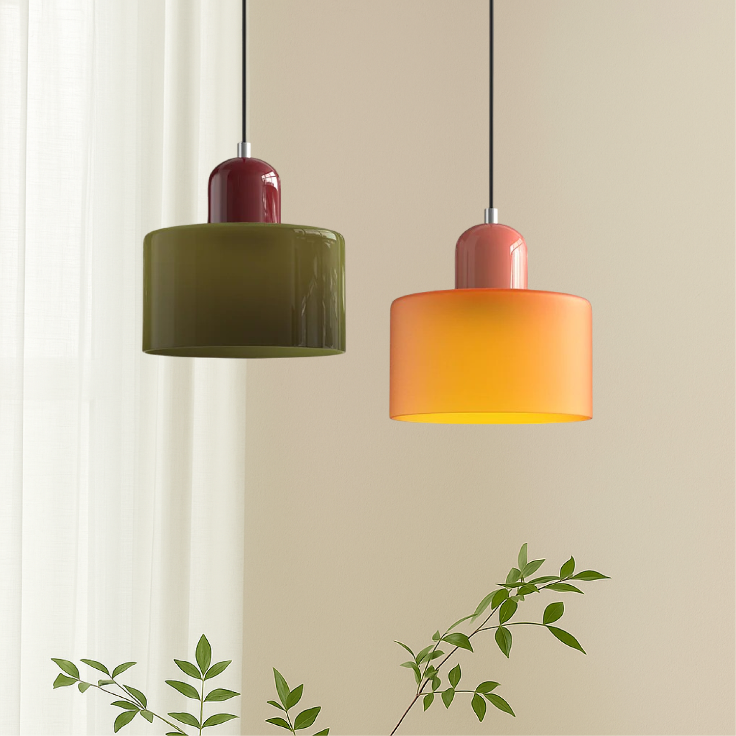 Bauhaus Glass Pendant Light | Modern Hanging Lamp | Kitchen Island Dining Lighting