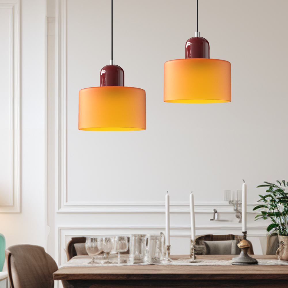 Bauhaus Glass Pendant Light | Modern Hanging Lamp | Kitchen Island Dining Lighting