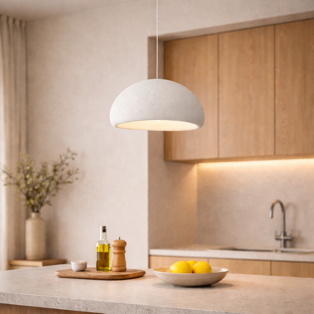 Wabi Sabi Pendant Light | Minimalist Hanging Lamp | Soft Kitchen Dining Lighting
