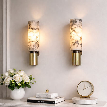 Copper Stone Wall Light | Modern Marble Wall Sconce | Warm Ambient Lighting