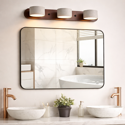 Travertine Duo Wall Light | Modern Bathroom Vanity Lighting | Natural Stone Wall Fixture