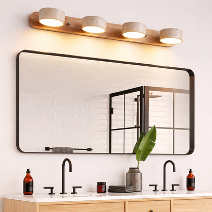 Travertine Duo Wall Light | Modern Bathroom Vanity Lighting | Natural Stone Wall Fixture