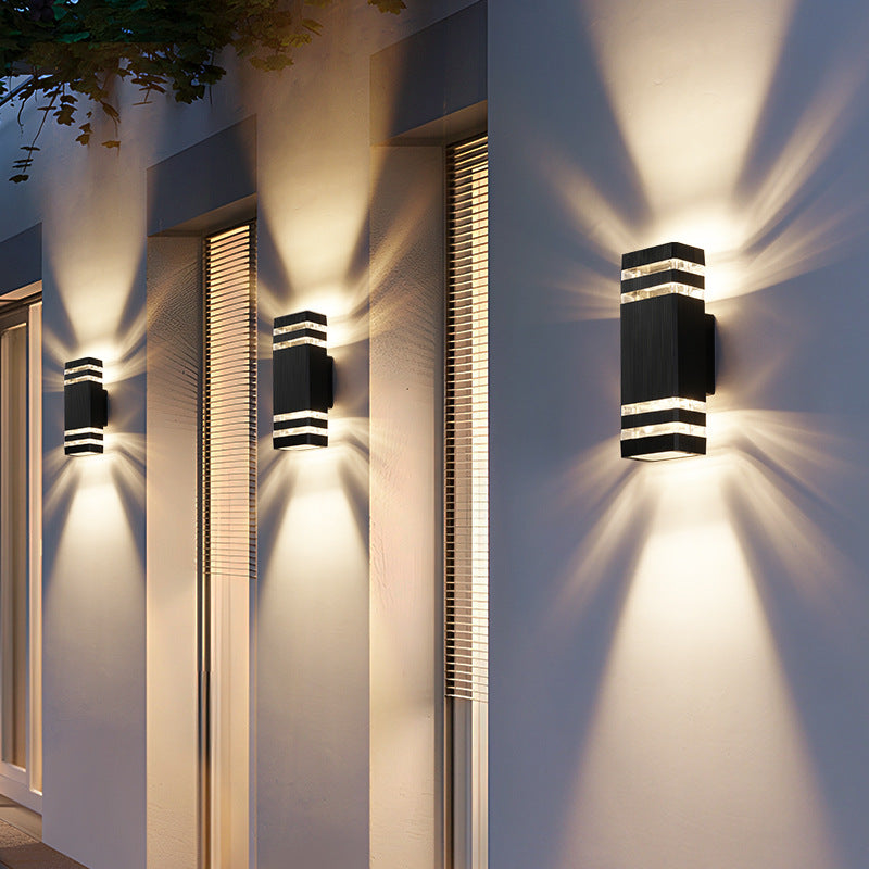 Contemporary 2-Way Outdoor Wall Light | Modern Exterior Sconce 2
