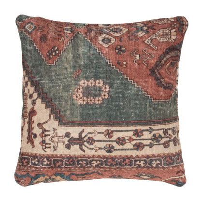 Faro Terracotta Green Washable Area Rug | Boho Living Room Rug 9