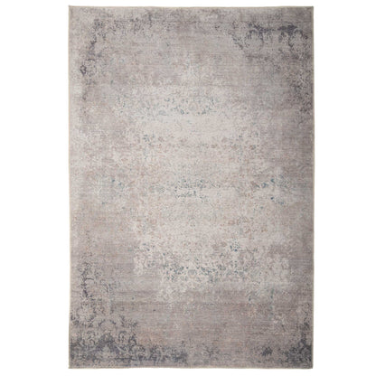 Fleur | Washable Flatwoven Distressed Rug in Grey Beige 0