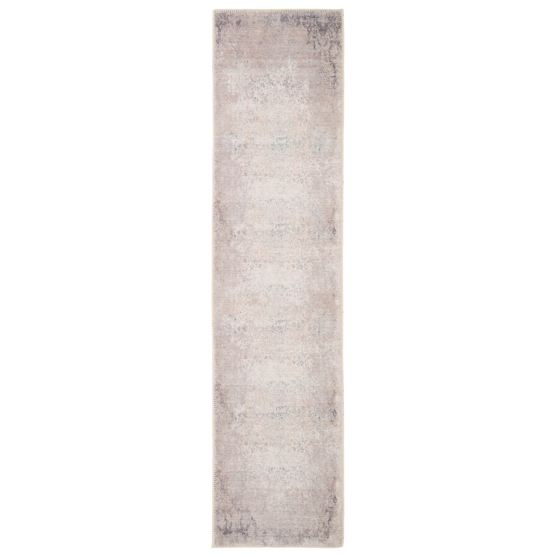 Fleur | Washable Flatwoven Distressed Rug in Grey Beige 6